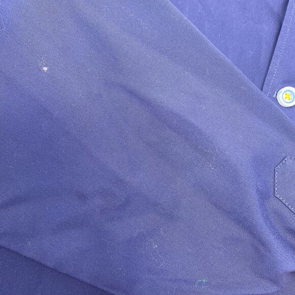 Robert Graham X Mens‎ Large Navy Blue Long Sleeve Flip Cuff Button Up Shirt - Picture 3 of 6